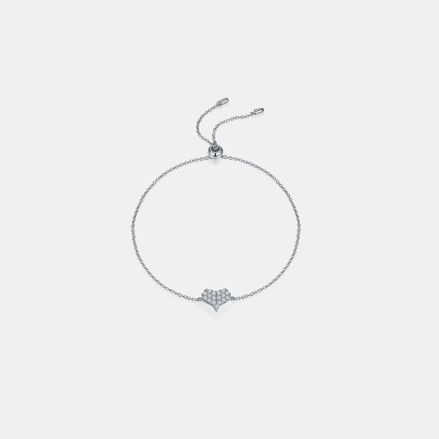 Moissanite Heart Bracelet White