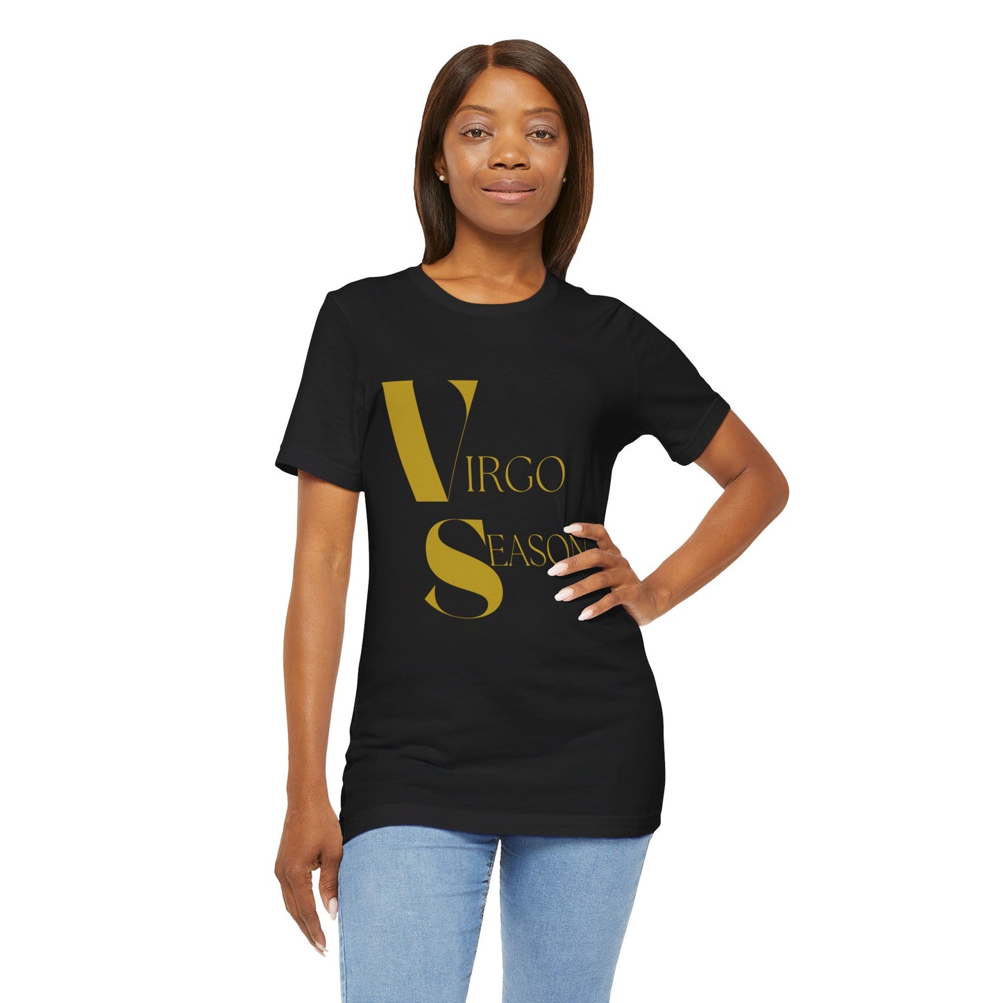 Virgo Black & Gold Tee - Unisex Jersey Short Sleeve