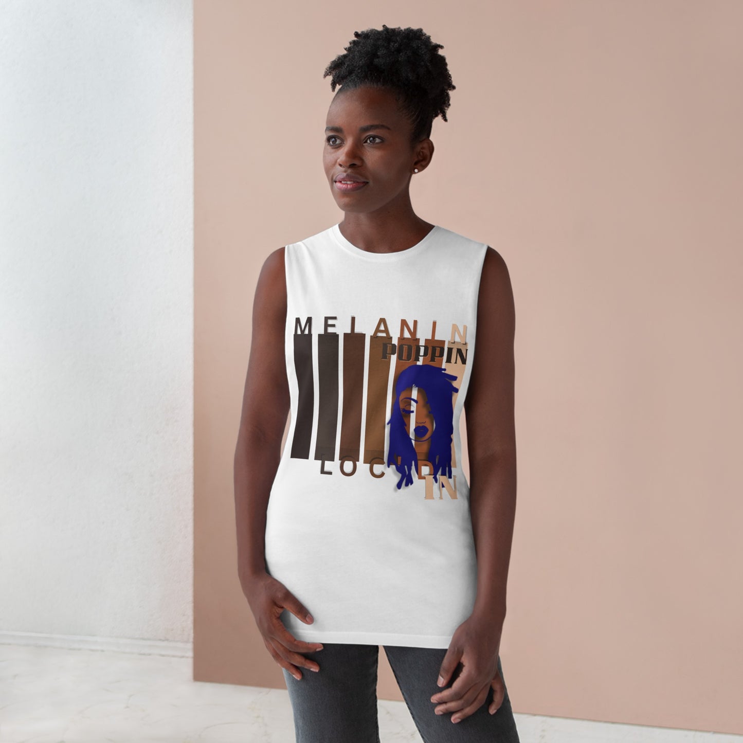Melanin Poppin Blue Unisex Barnard Tank