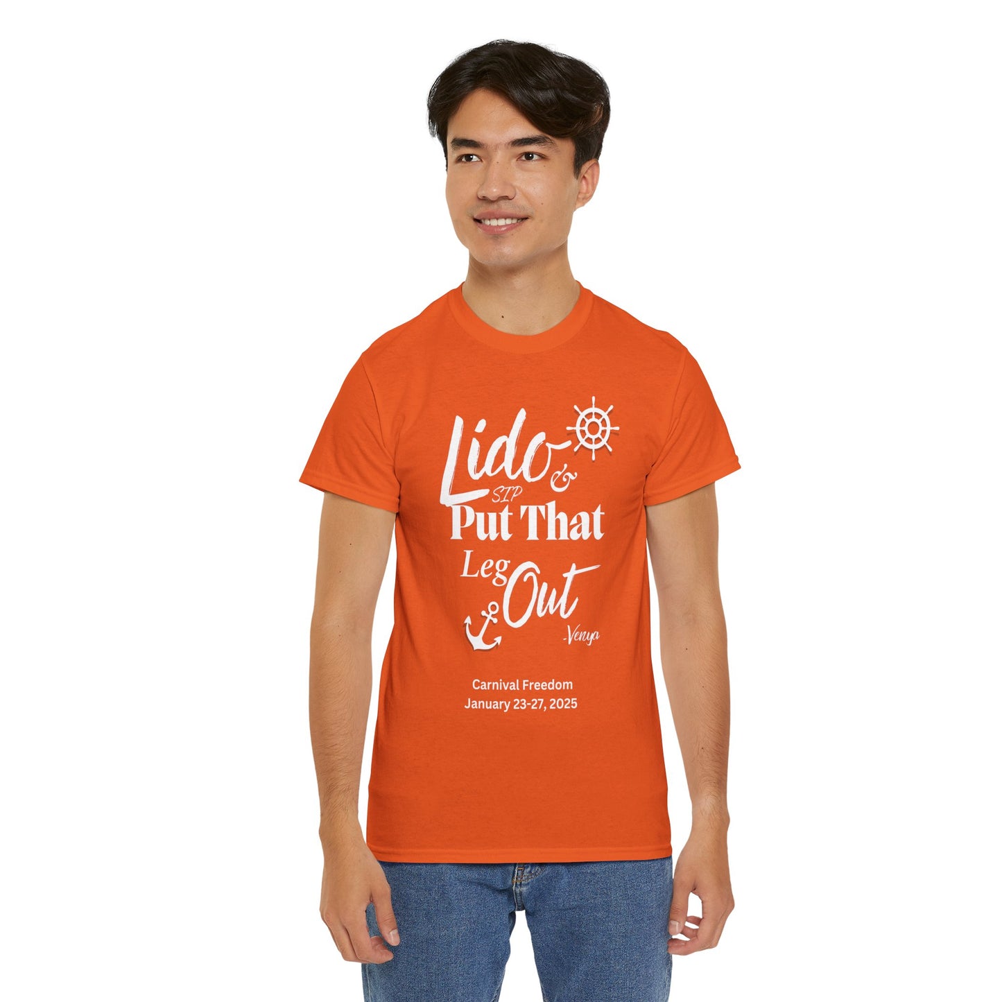 Lido Deck Unisex Tee - Cruise Ship Beach Poolside Vacation Shirt - Put That Leg Out
