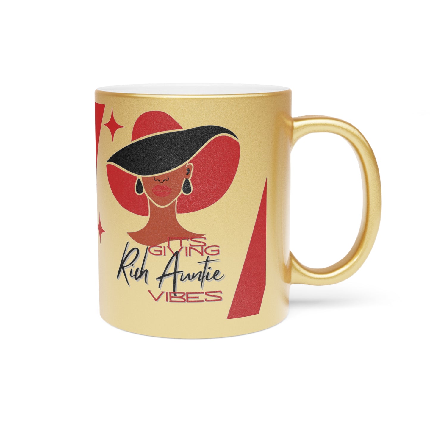 Its Giving Rich Auntie Vibes Metallic Mug (Silver\Gold)