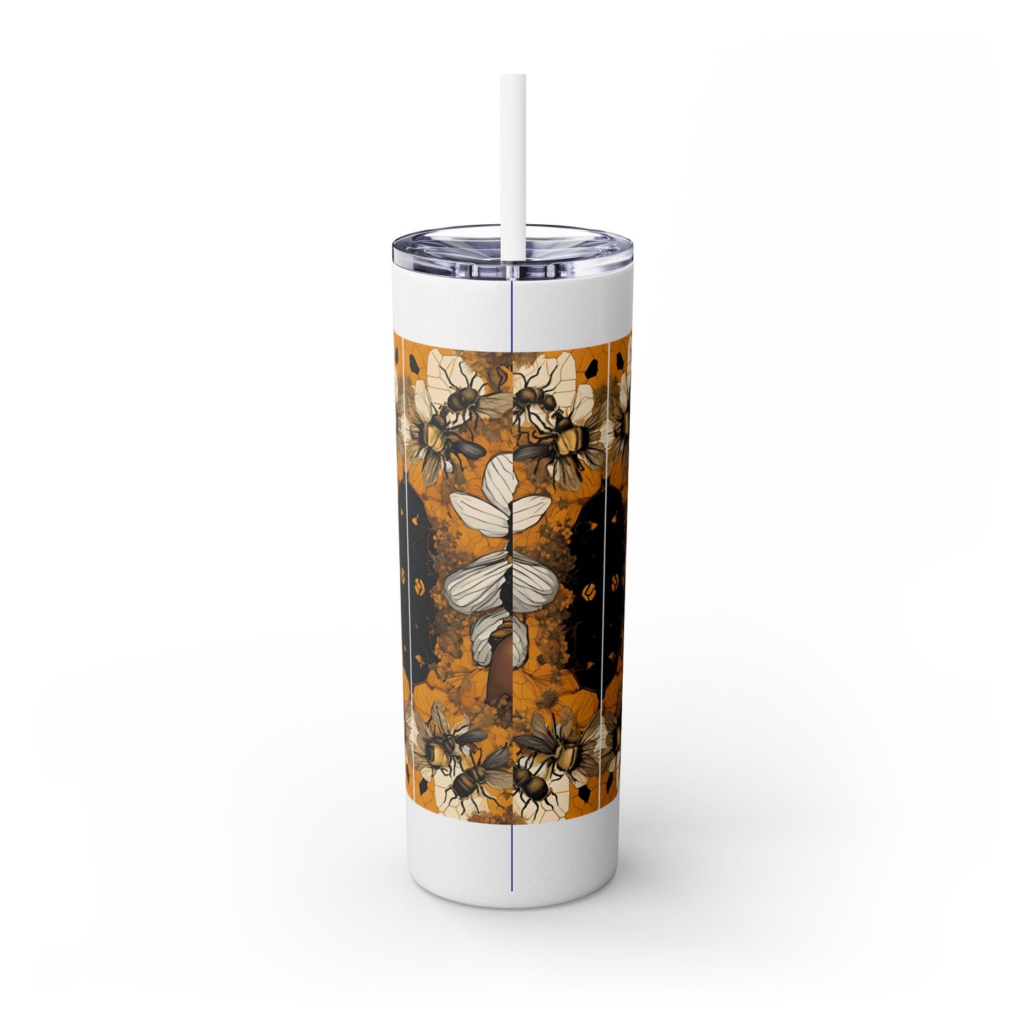 Queen Bee..Fierce & Free Skinny Tumbler with Straw, 20oz