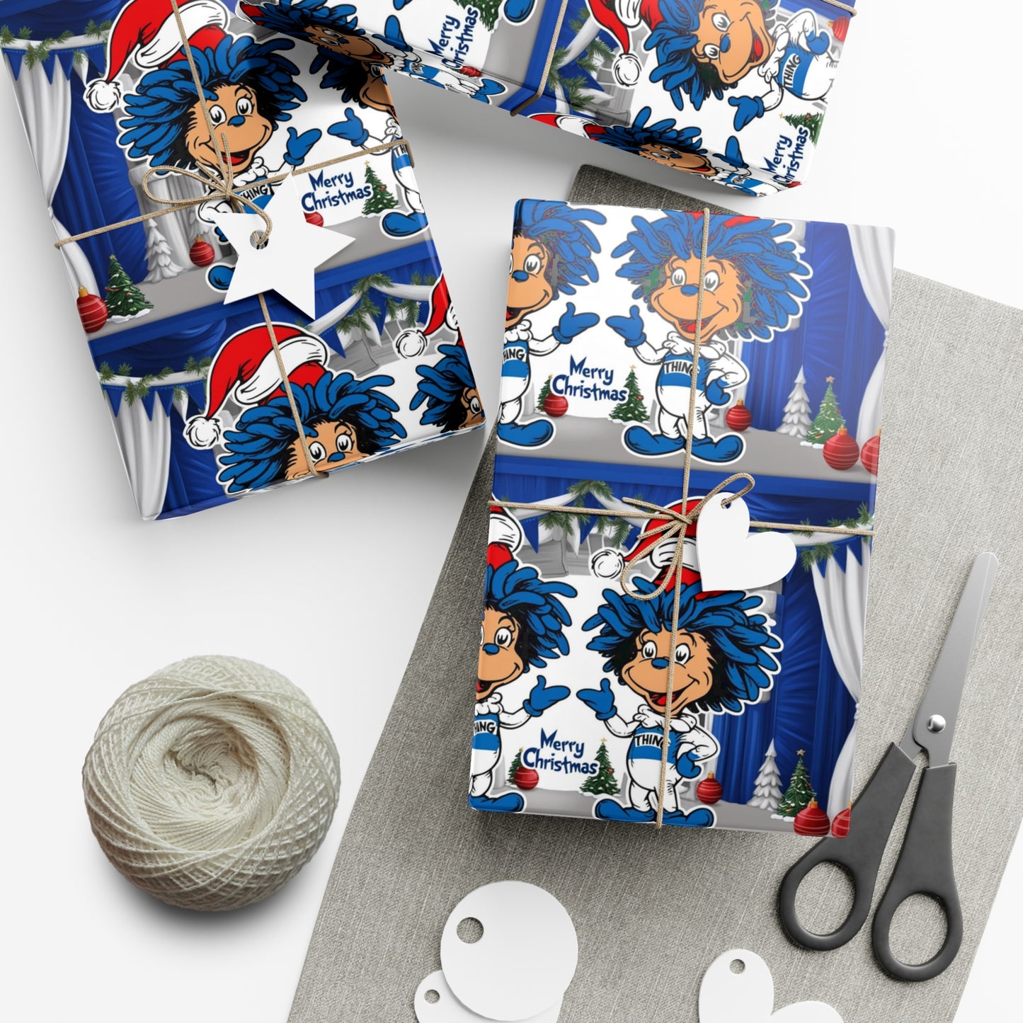 Wrapping Paper, Christmas Gift Wrap Papers with Sailor Santa Design, Nautical Holiday Decor, Festive Table Setting, DIY Gift