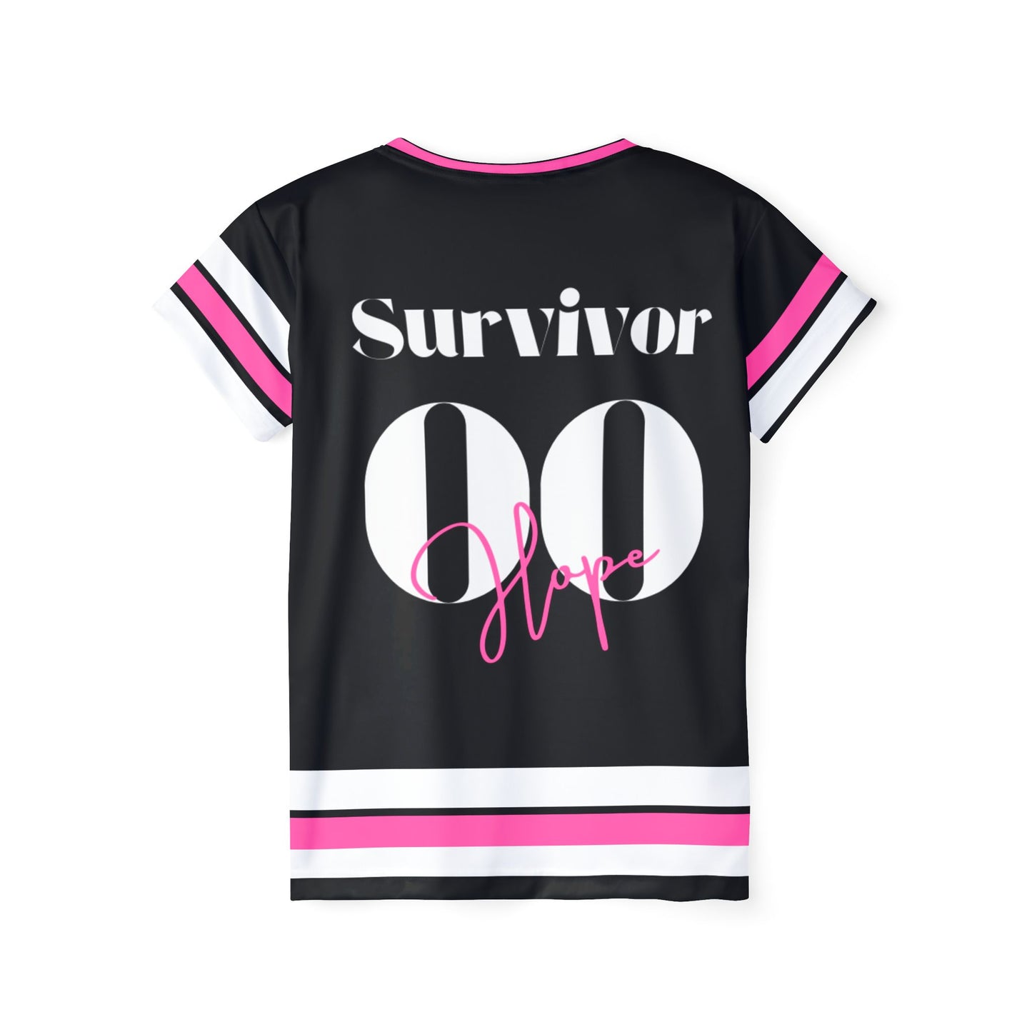 Sports Jersey Breast Cancer Awareness Survivor Pink, White and Black