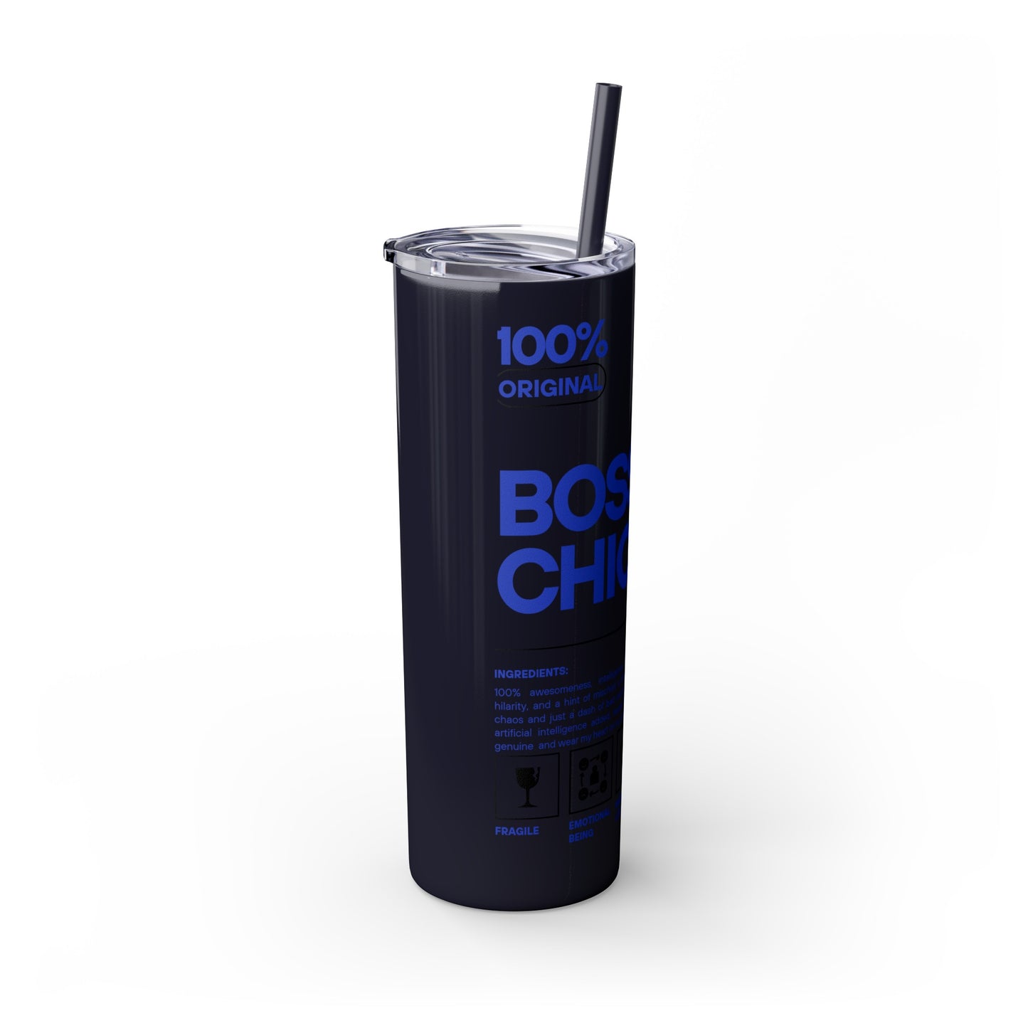 Boss Chick Skinny Tumbler with Straw, 20oz