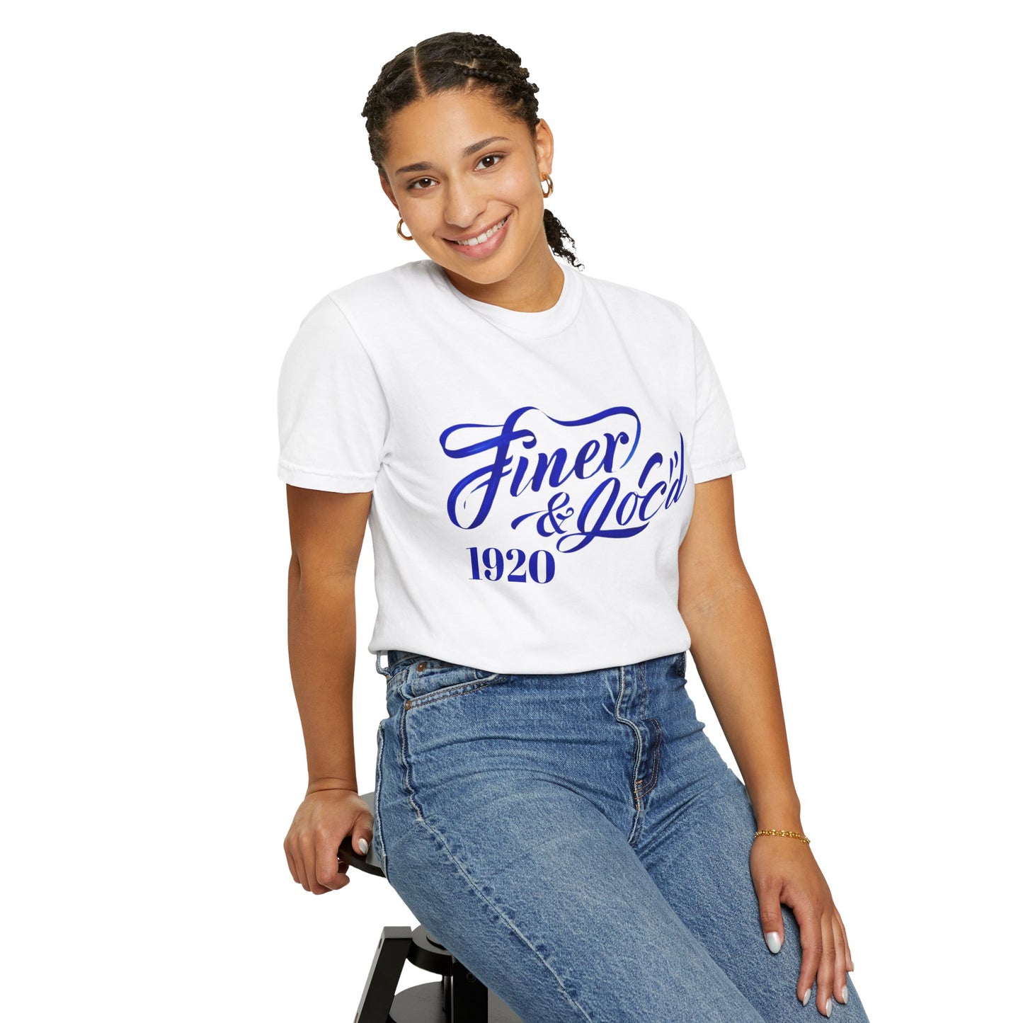 T-Shirt Sorority Inspired Royal Blue and White 1920s Design