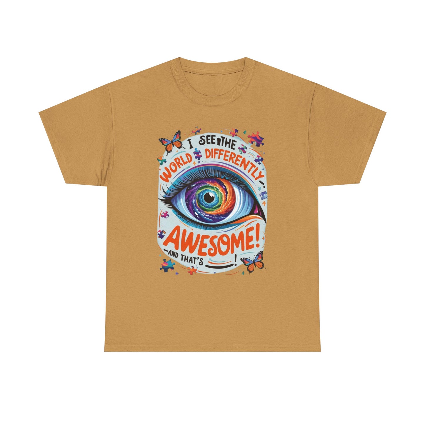 Autistic Mind Unisex Tee, Neurodiversity Shirt, Eye Galaxy T-Shirt, Puzzle Pieces, Unique Perspectives Tee, Autism Awareness