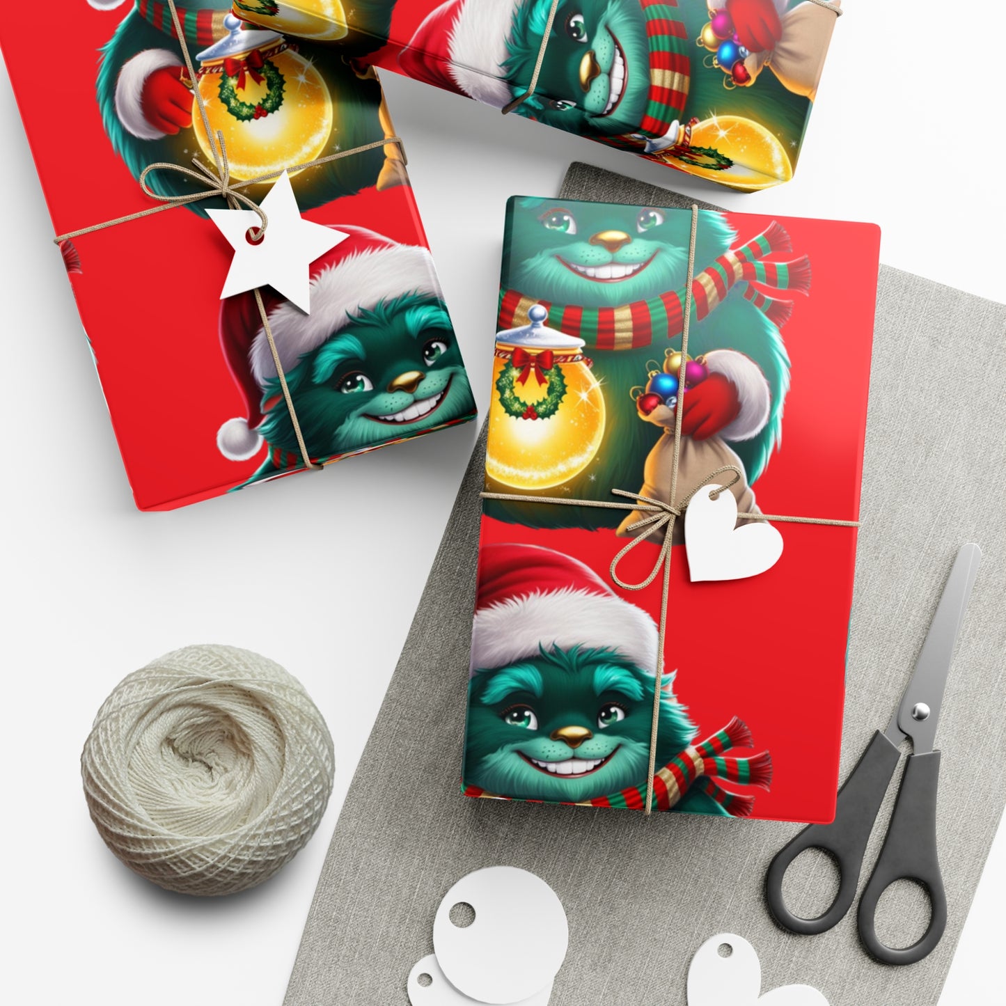 Wrapping Papers, Festive Wizzle Claus Holiday Gift Wrap, Christmas Wrapping Sheets, Winter Magical Gift Wrap, Holiday Cheer