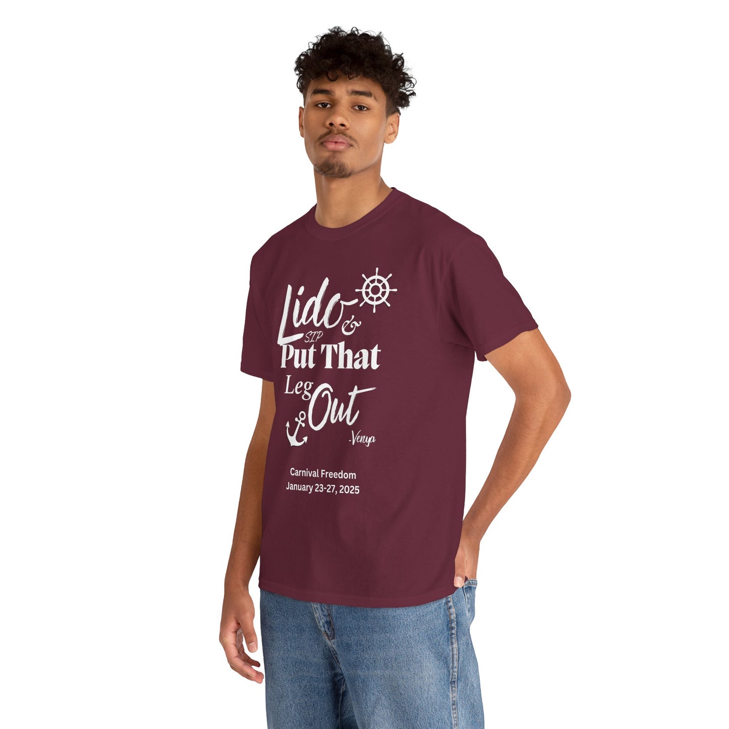 Lido Deck Unisex Tee - Cruise Ship Beach Poolside Vacation Shirt - Put That Leg Out