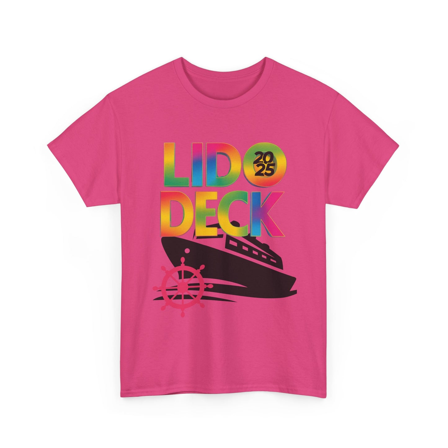 LIDO DECK Unisex Tee - Tropical Rainbow Cruise Theme 2025