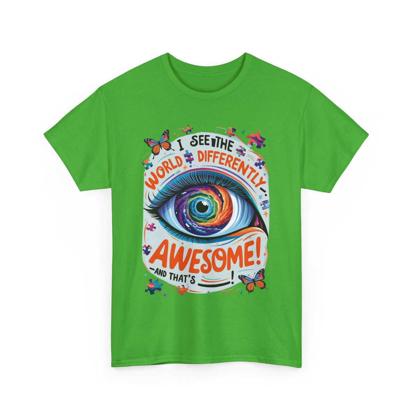 Autistic Mind Unisex Tee, Neurodiversity Shirt, Eye Galaxy T-Shirt, Puzzle Pieces, Unique Perspectives Tee, Autism Awareness