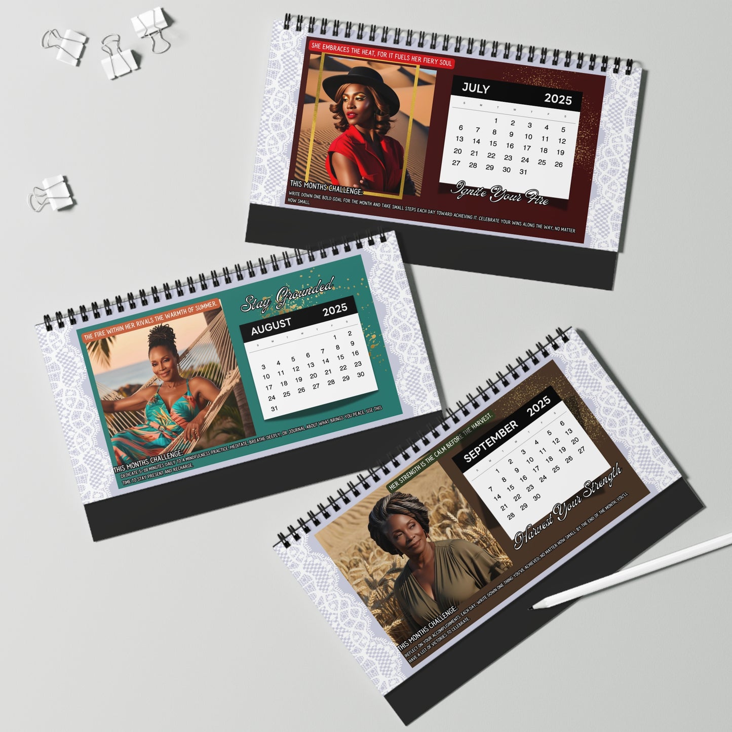 Radiance of Her Hue: A Year of Affirmations for the Melanated Woman Desktop Calendar