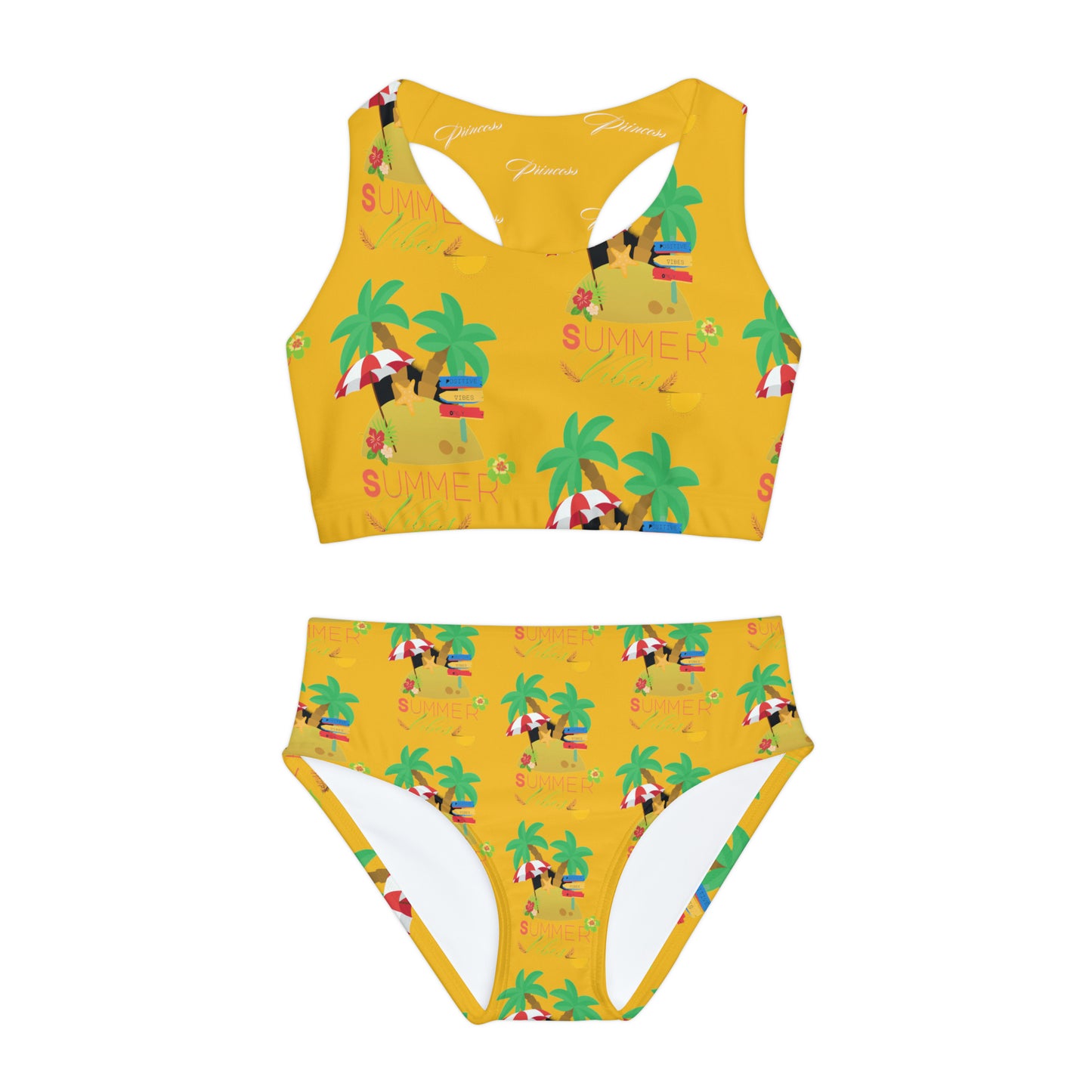 Summer Vibes Girls Two Piece Swimsuit (AOP)-VMA Specialties Boutique