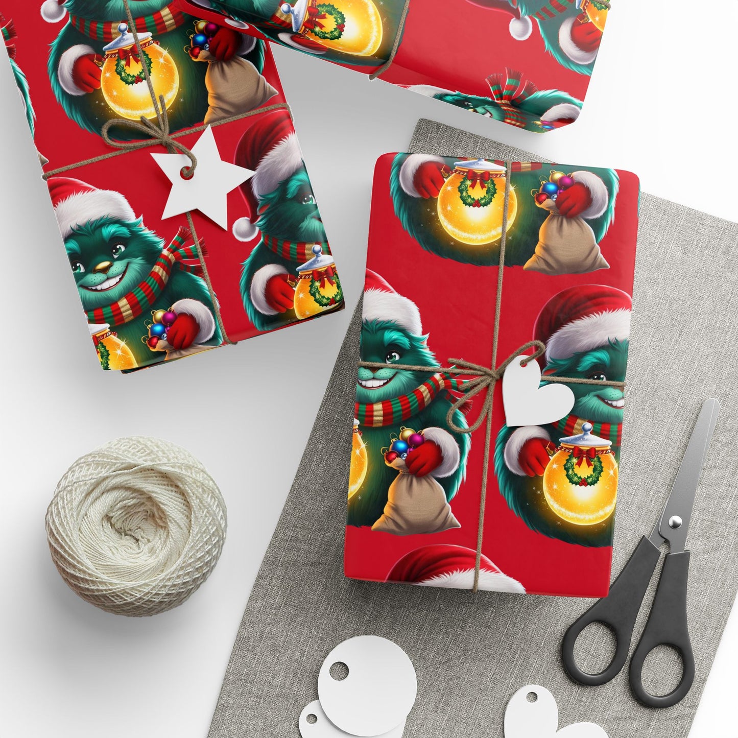 Wrapping Papers, Festive Wizzle Claus Holiday Gift Wrap, Christmas Wrapping Sheets, Winter Magical Gift Wrap, Holiday Cheer