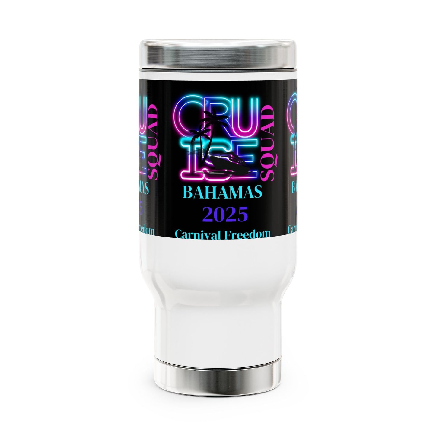 Carnival Freedom 2025 Stainless Steel Travel Mug with Handle, 14oz