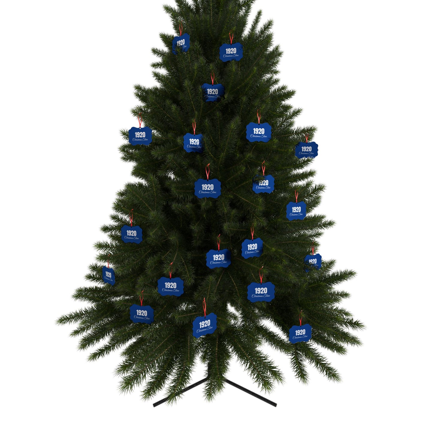 Ornament Set - 1920 Christmas Time Royal Blue & White