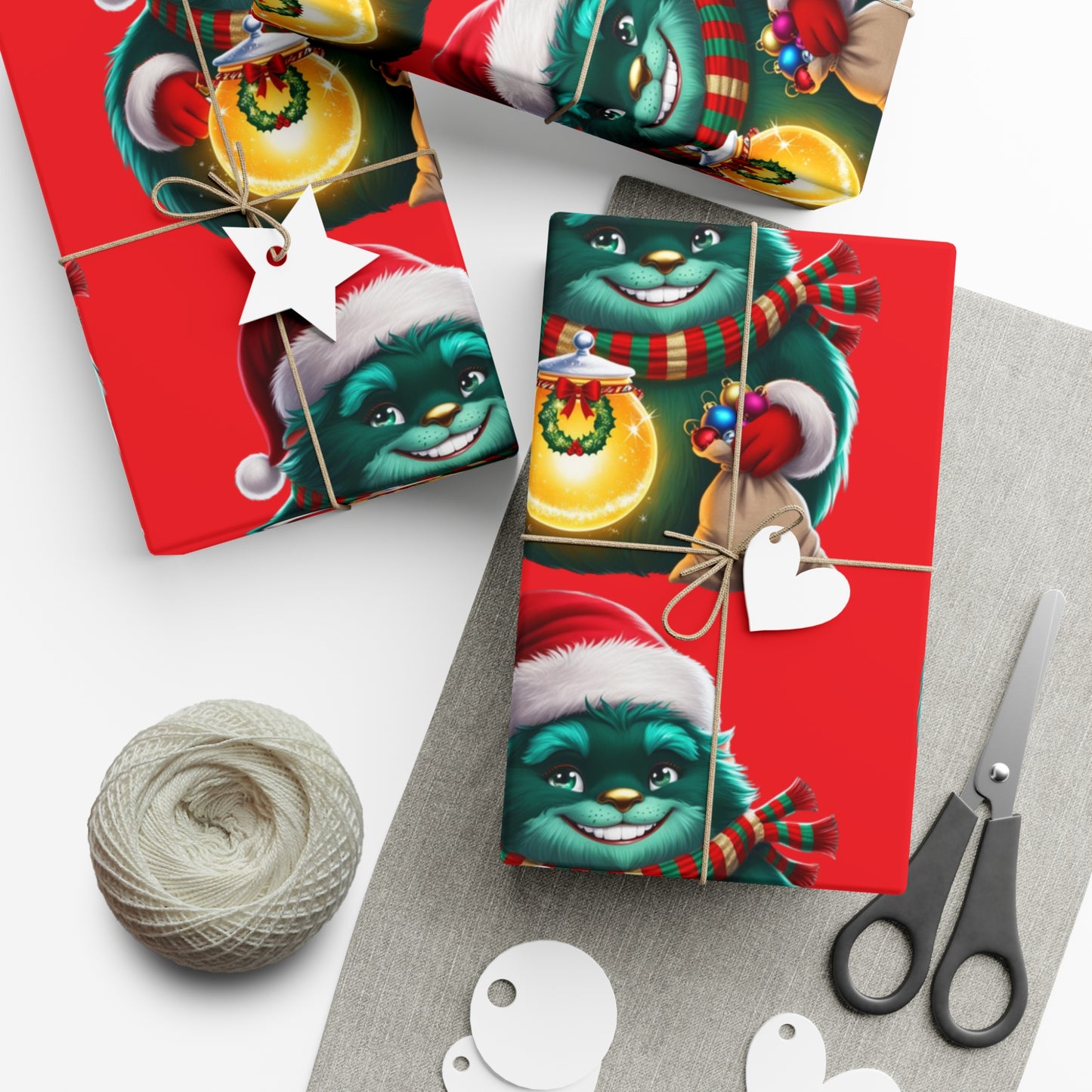 Wrapping Papers, Festive Wizzle Claus Holiday Gift Wrap, Christmas Wrapping Sheets, Winter Magical Gift Wrap, Holiday Cheer