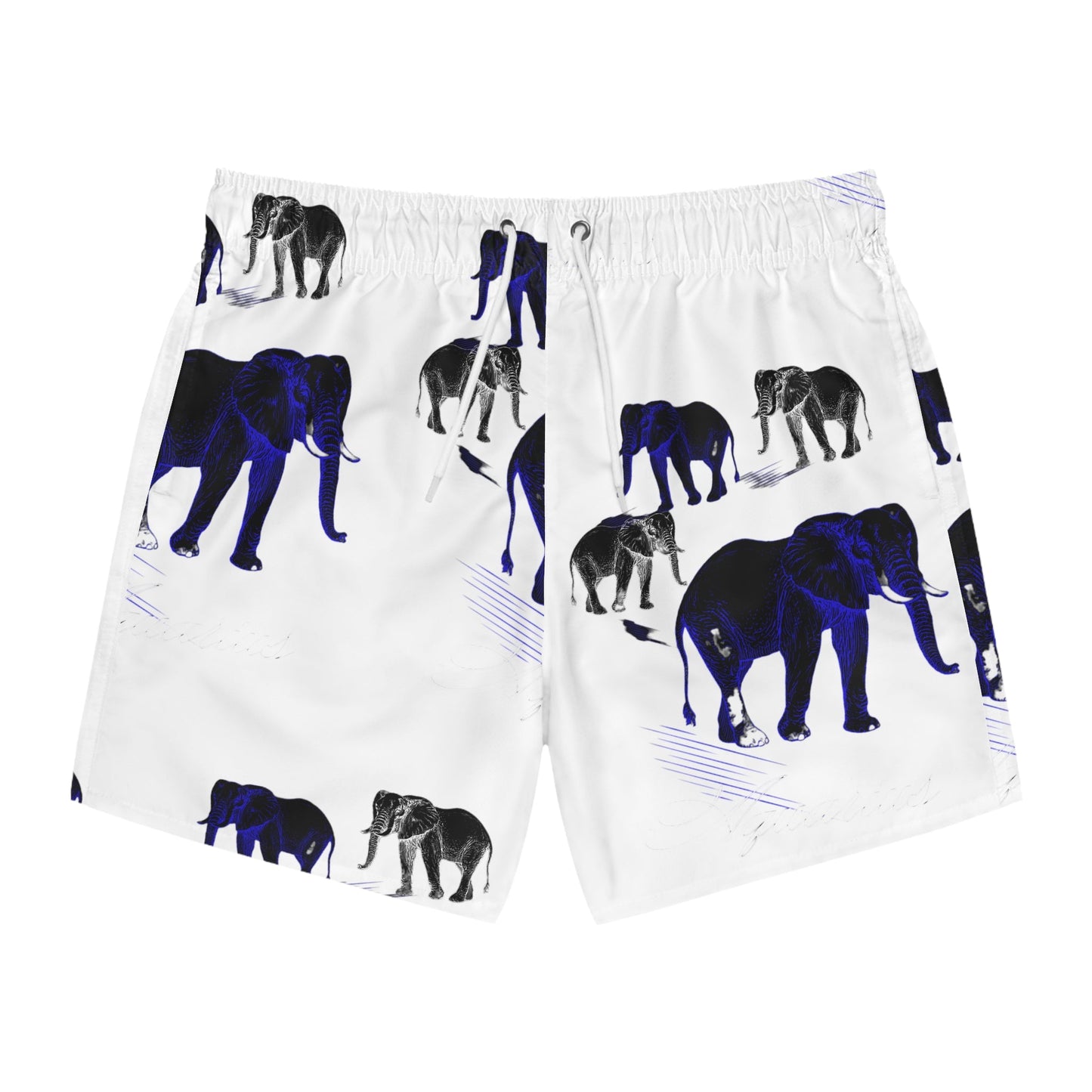 Royal Elephant Swim Trunks (AOP)-VMA Specialties Boutique