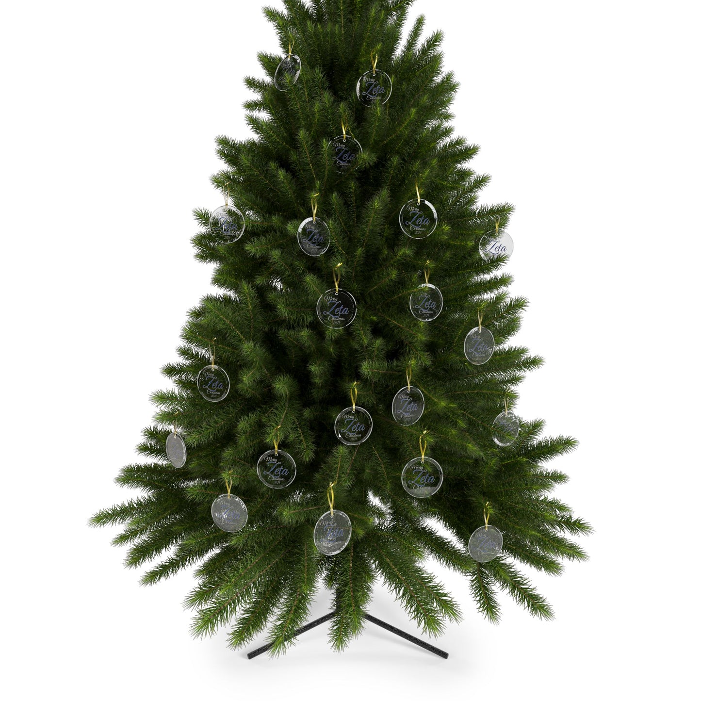 Glass Ornaments Merry Zeta Christmas 2024 Royal Blue and White Sorority Inspired Ornament