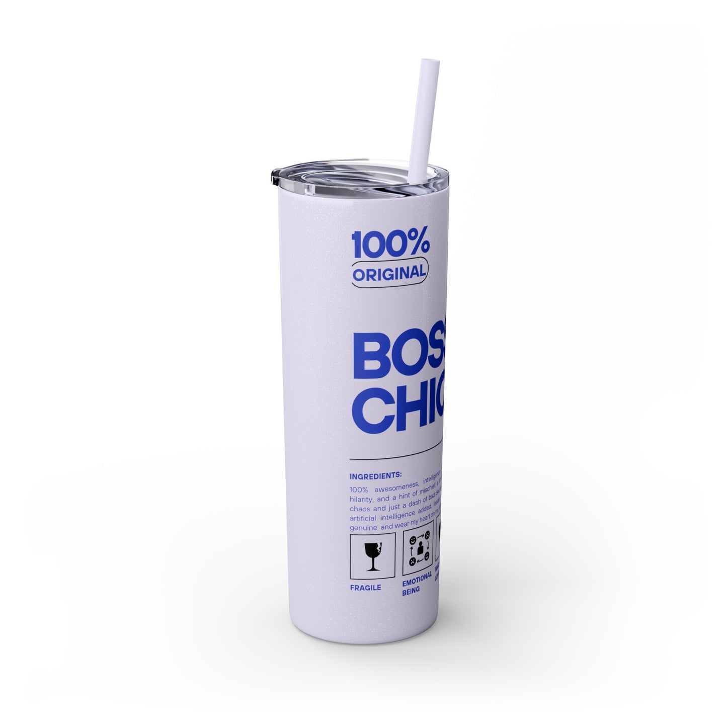 Boss Chick Skinny Tumbler with Straw, 20oz
