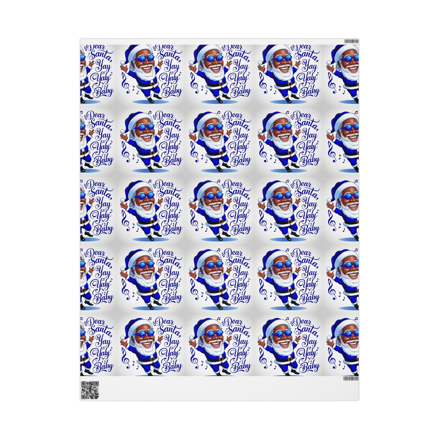 Deck the Halls with Joyful Blues: African American Santa Wrapping Paper