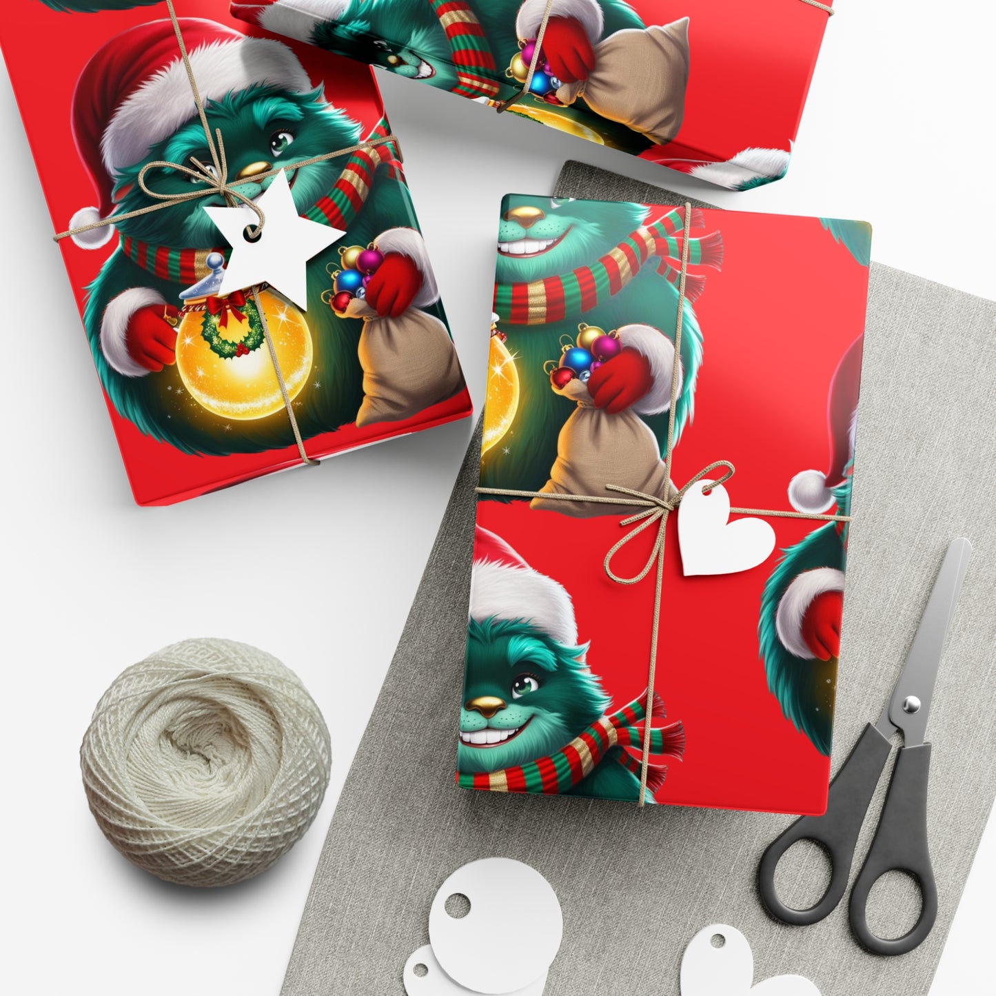 Wrapping Papers, Festive Wizzle Claus Holiday Gift Wrap, Christmas Wrapping Sheets, Winter Magical Gift Wrap, Holiday Cheer