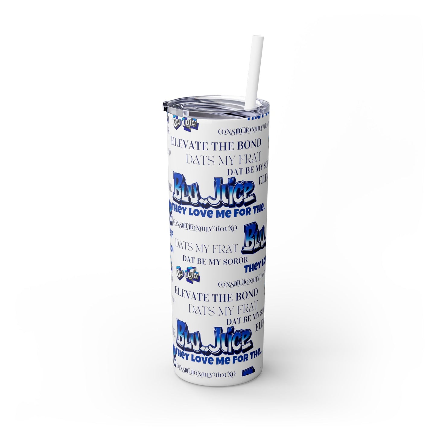 20oz Skinny Tumbler with Straw - Fraternity and Sorority Theme - BluJuice Design