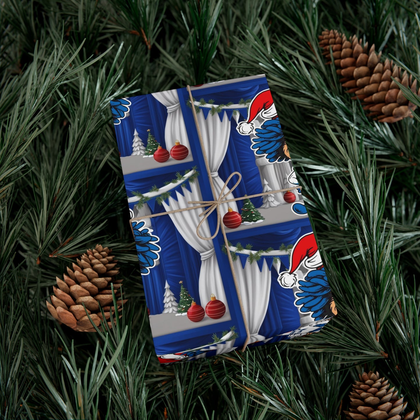 Wrapping Paper, Christmas Gift Wrap Papers with Sailor Santa Design, Nautical Holiday Decor, Festive Table Setting, DIY Gift