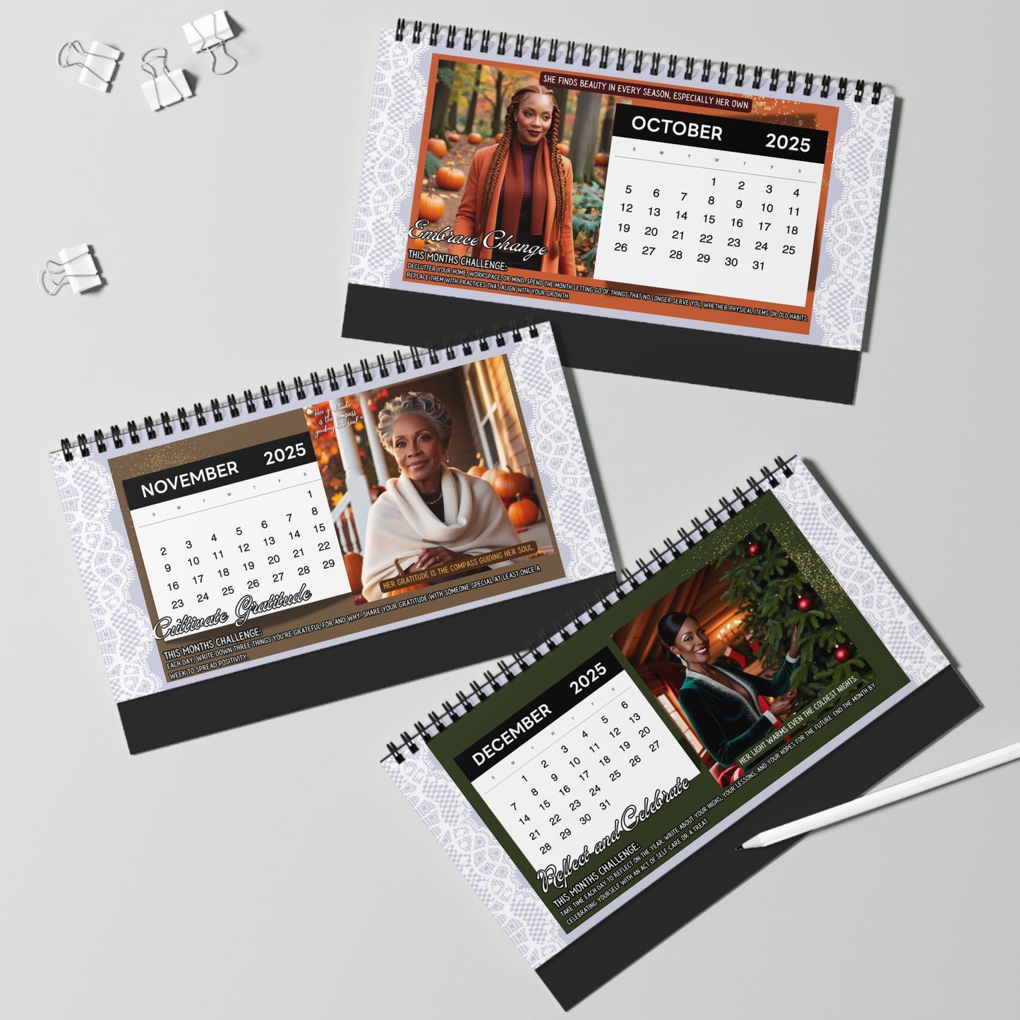 Radiance of Her Hue: A Year of Affirmations for the Melanated Woman Desktop Calendar