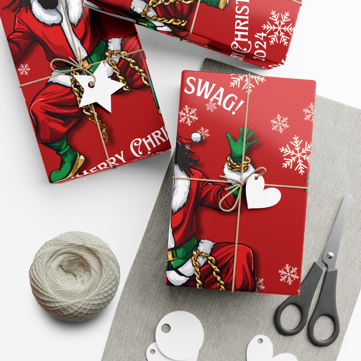Gift Wrap-African American Inspired Santa Swag