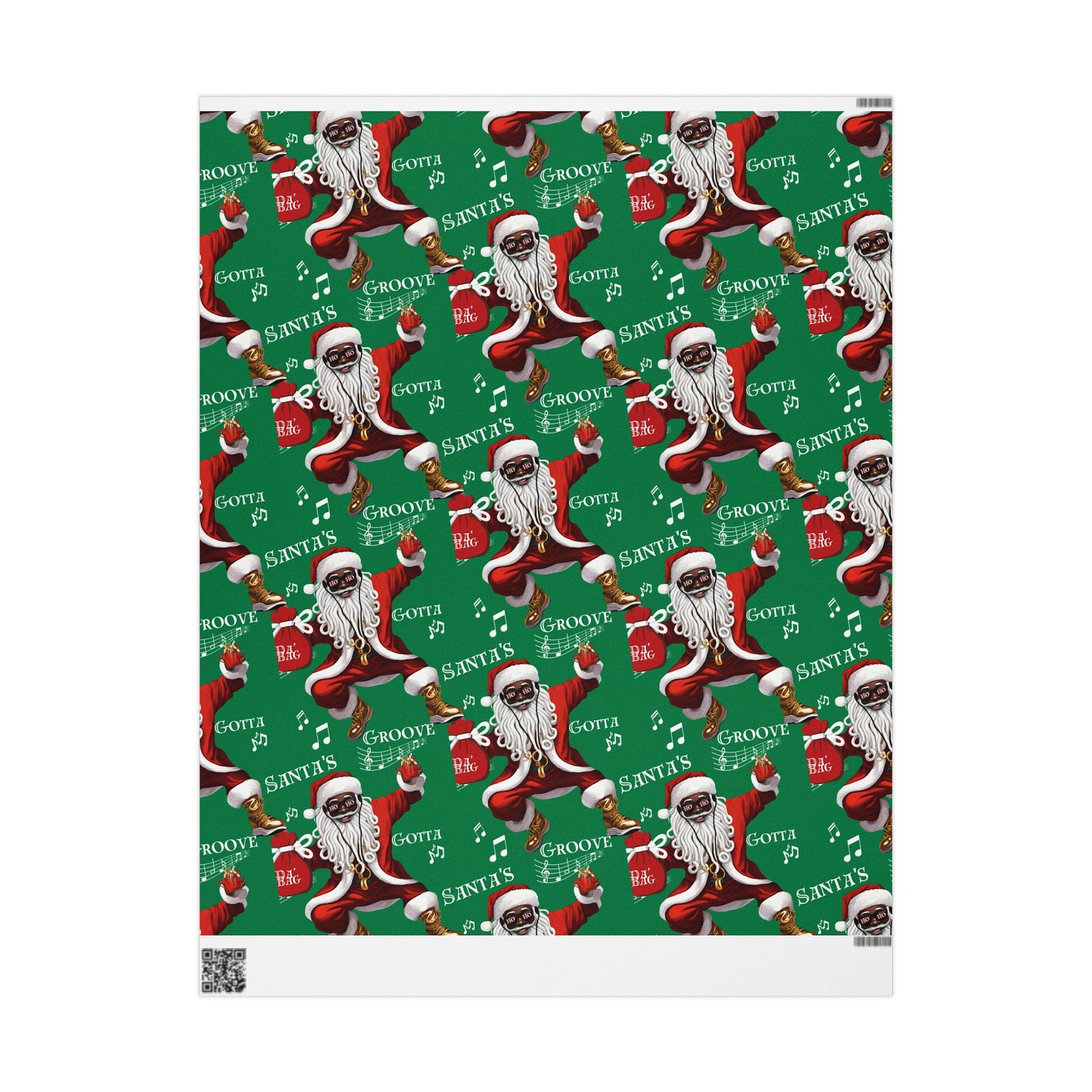 Santa Gotta Groove, African American Santa Christmas Holiday Wrap