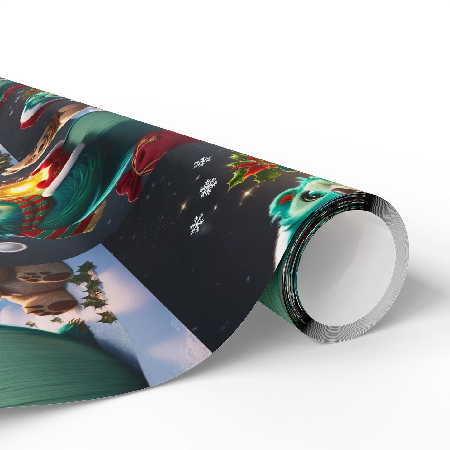 Christmas Wrapping Papers, Wizzle Claus Festive Holiday Gift Wrap, Santa Hat, Snowflakes, Magical Winter Feel, Ornaments and