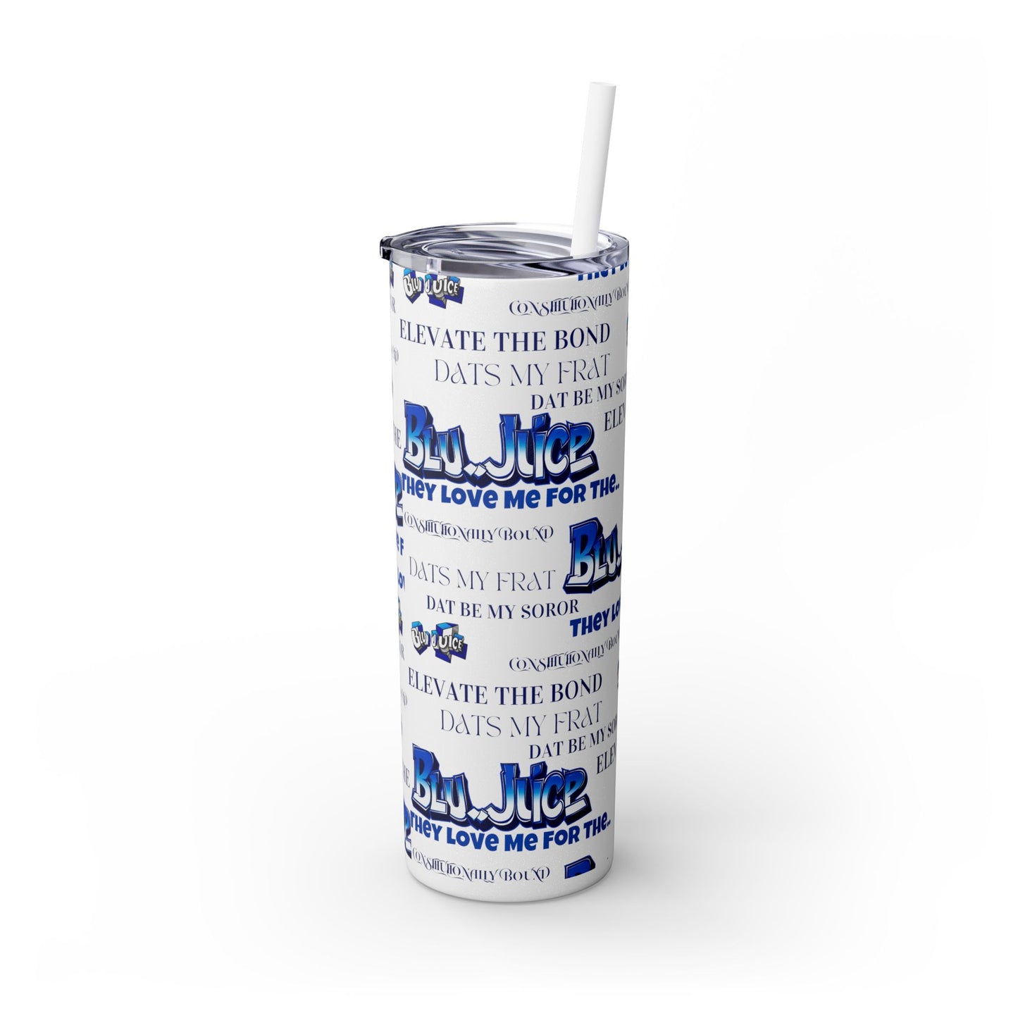 20oz Skinny Tumbler with Straw - Fraternity and Sorority Theme - BluJuice Design