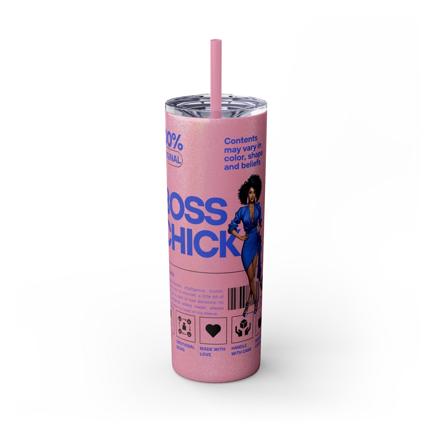 Boss Chick Skinny Tumbler with Straw, 20oz
