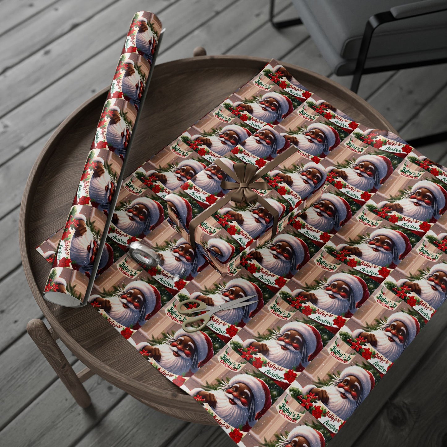 Babys First Christmas, Jolly African American Santa