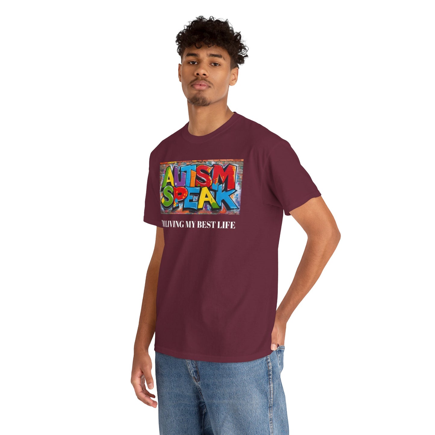 Graffiti Style Tee Shirt with 'AUTISM SPEAK' Design