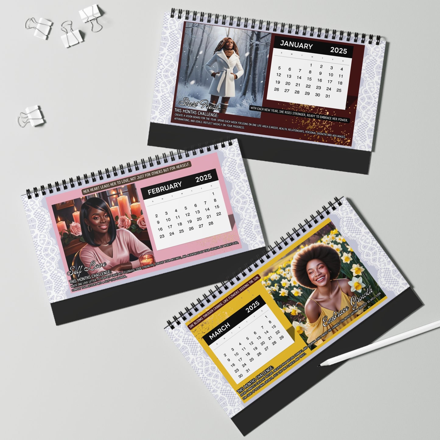 Radiance of Her Hue: A Year of Affirmations for the Melanated Woman Desktop Calendar