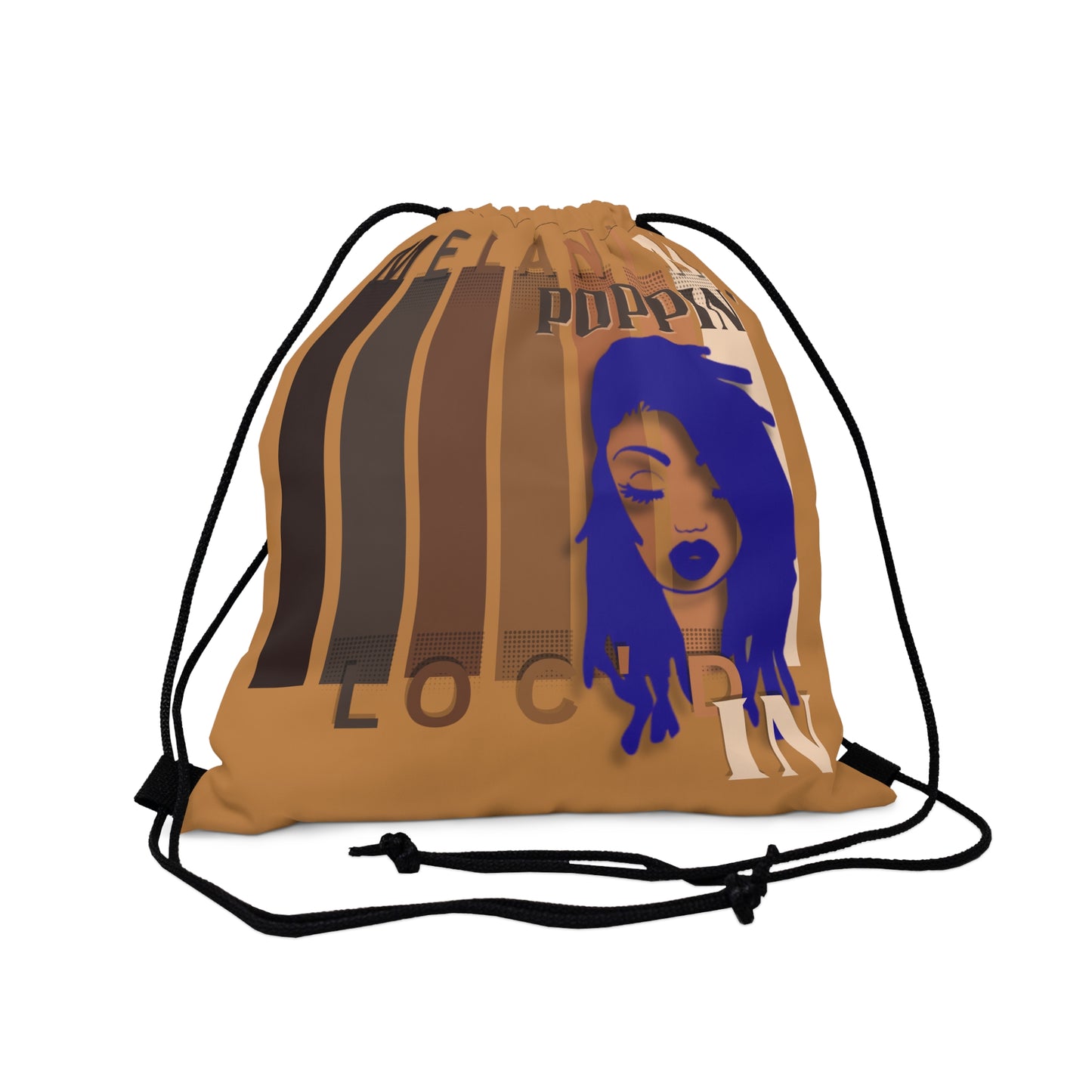Melanin Poppin Loc'd In Outdoor Drawstring Bag