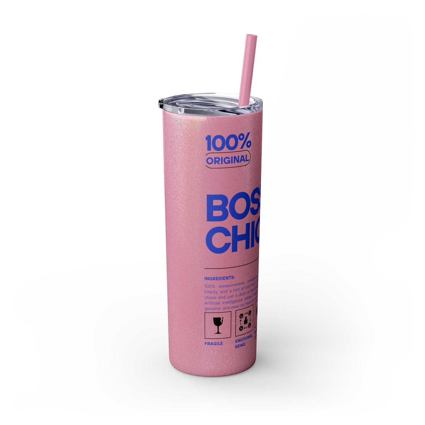 Boss Chick Skinny Tumbler with Straw, 20oz