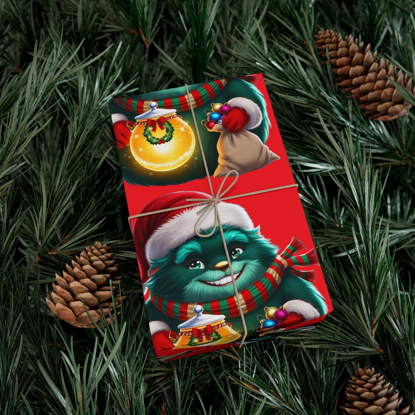 Wrapping Papers, Festive Wizzle Claus Holiday Gift Wrap, Christmas Wrapping Sheets, Winter Magical Gift Wrap, Holiday Cheer