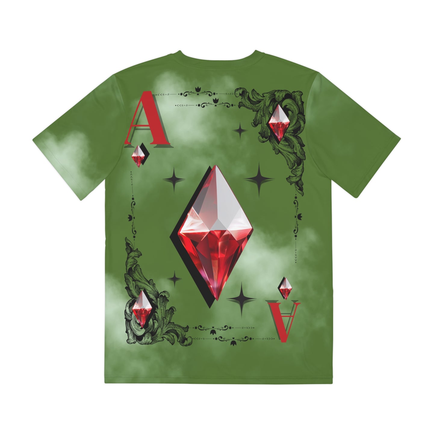 Ace of Diamond (Olive) Men's Polyester Tee (AOP)