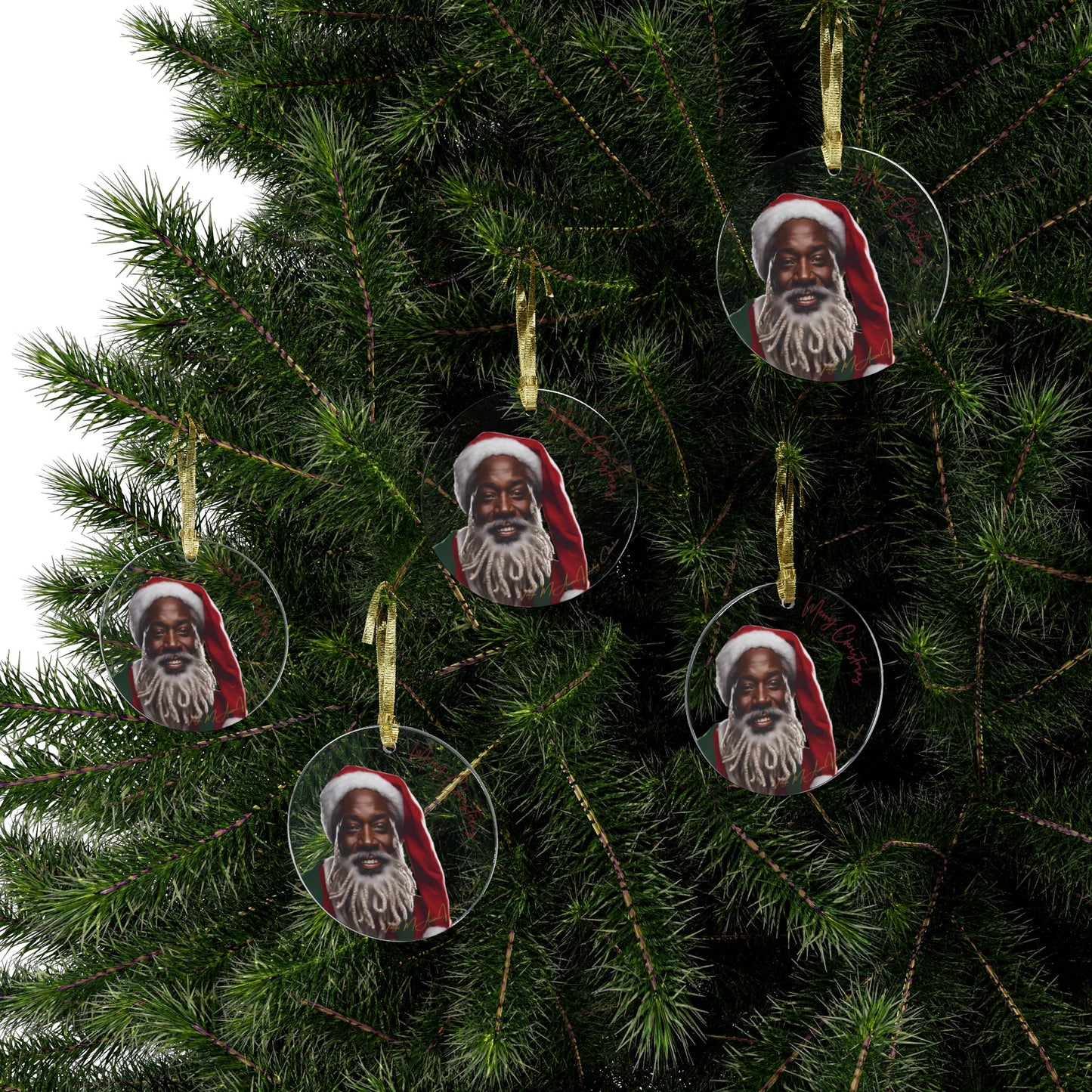 Ornaments African American Santa Claus