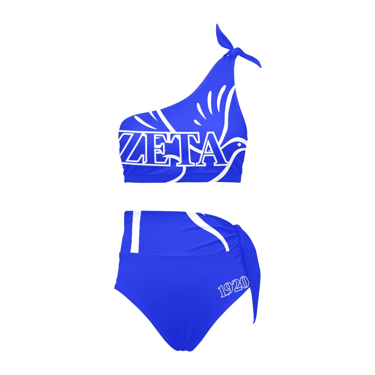 High Waisted One Shoulder Bikini Set (S16)