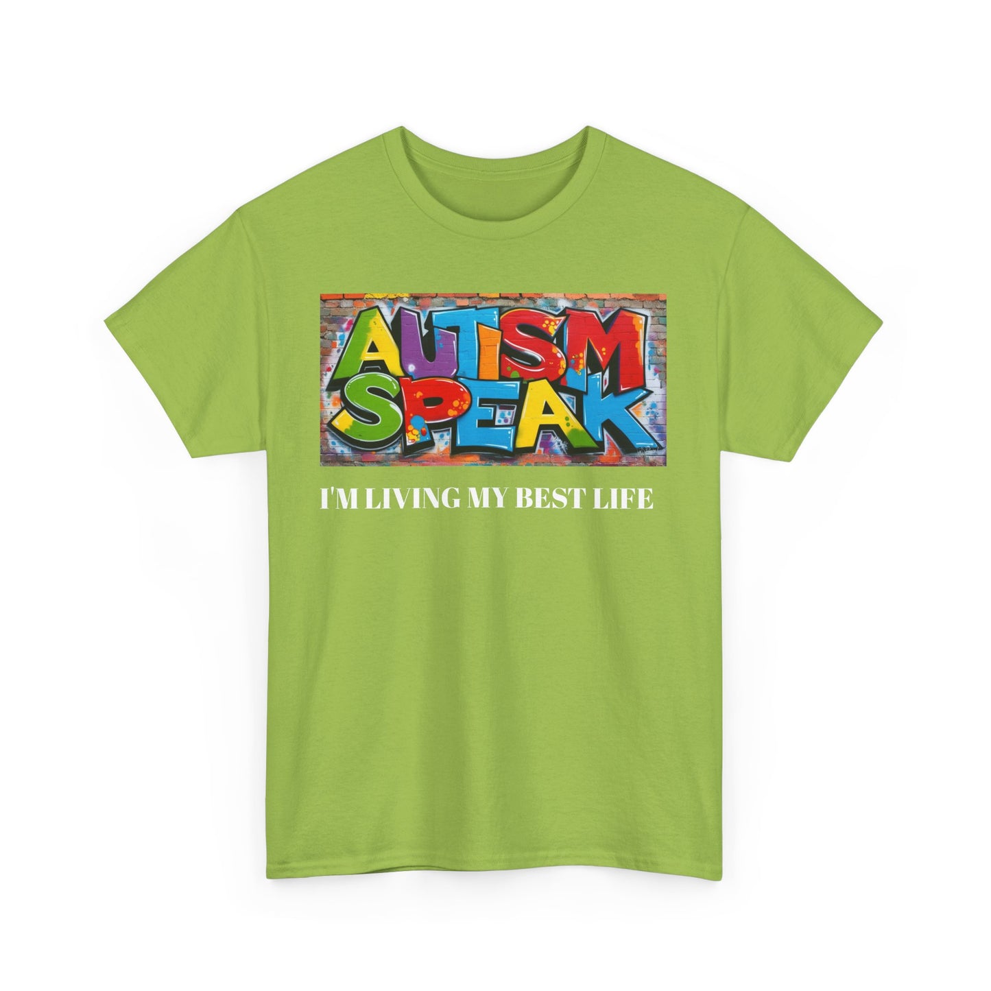 Graffiti Style Tee Shirt with 'AUTISM SPEAK' Design