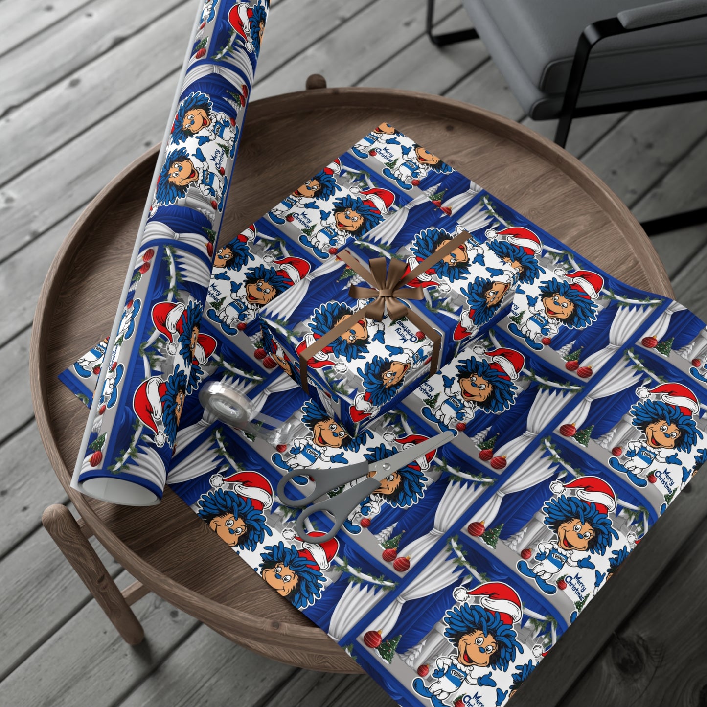 Wrapping Paper, Christmas Gift Wrap Papers with Sailor Santa Design, Nautical Holiday Decor, Festive Table Setting, DIY Gift