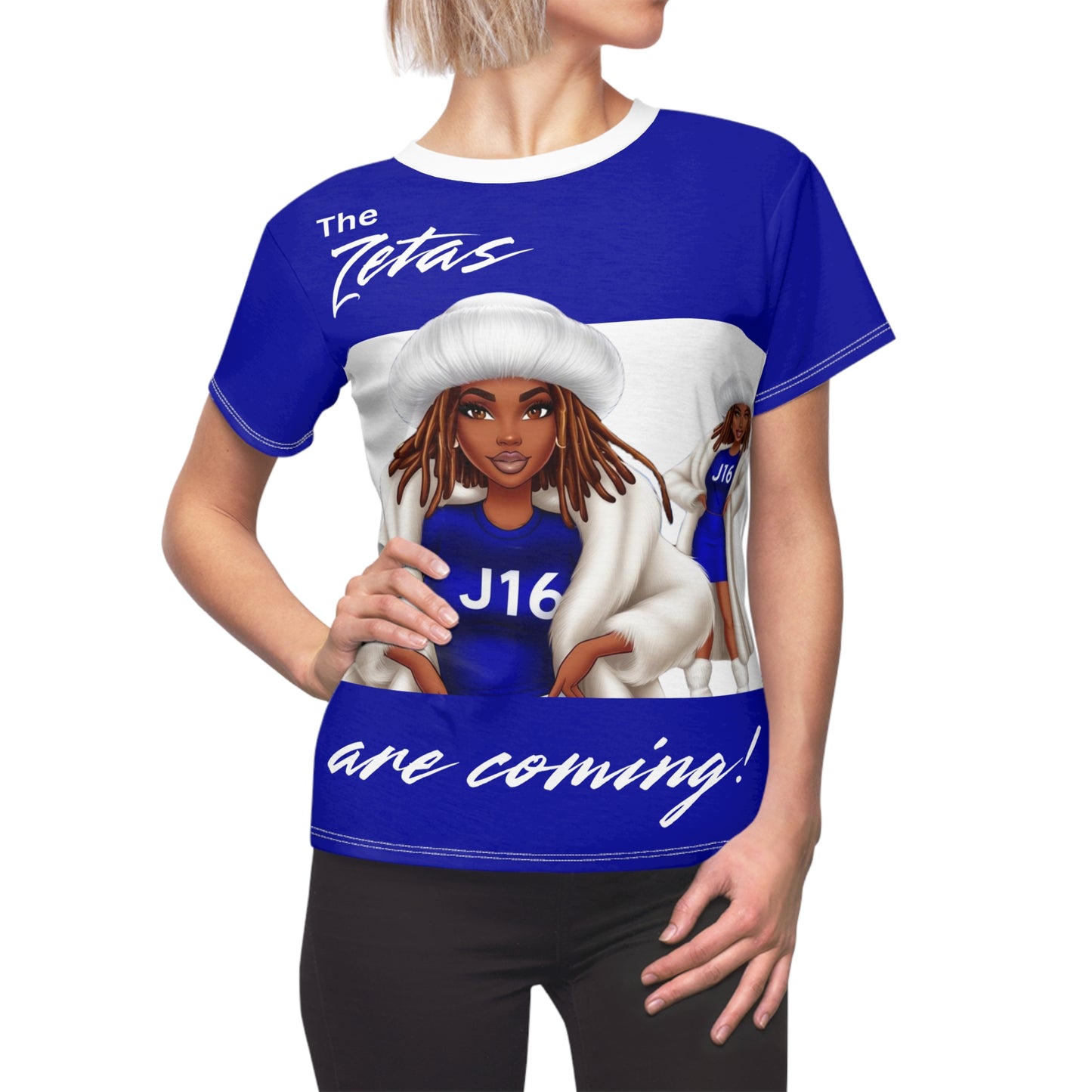 The Zetas Are Coming 1920 Women's Tee - Royal Blue & White Cut & Sew T-Shirt for Commemorative Groups or Organizations