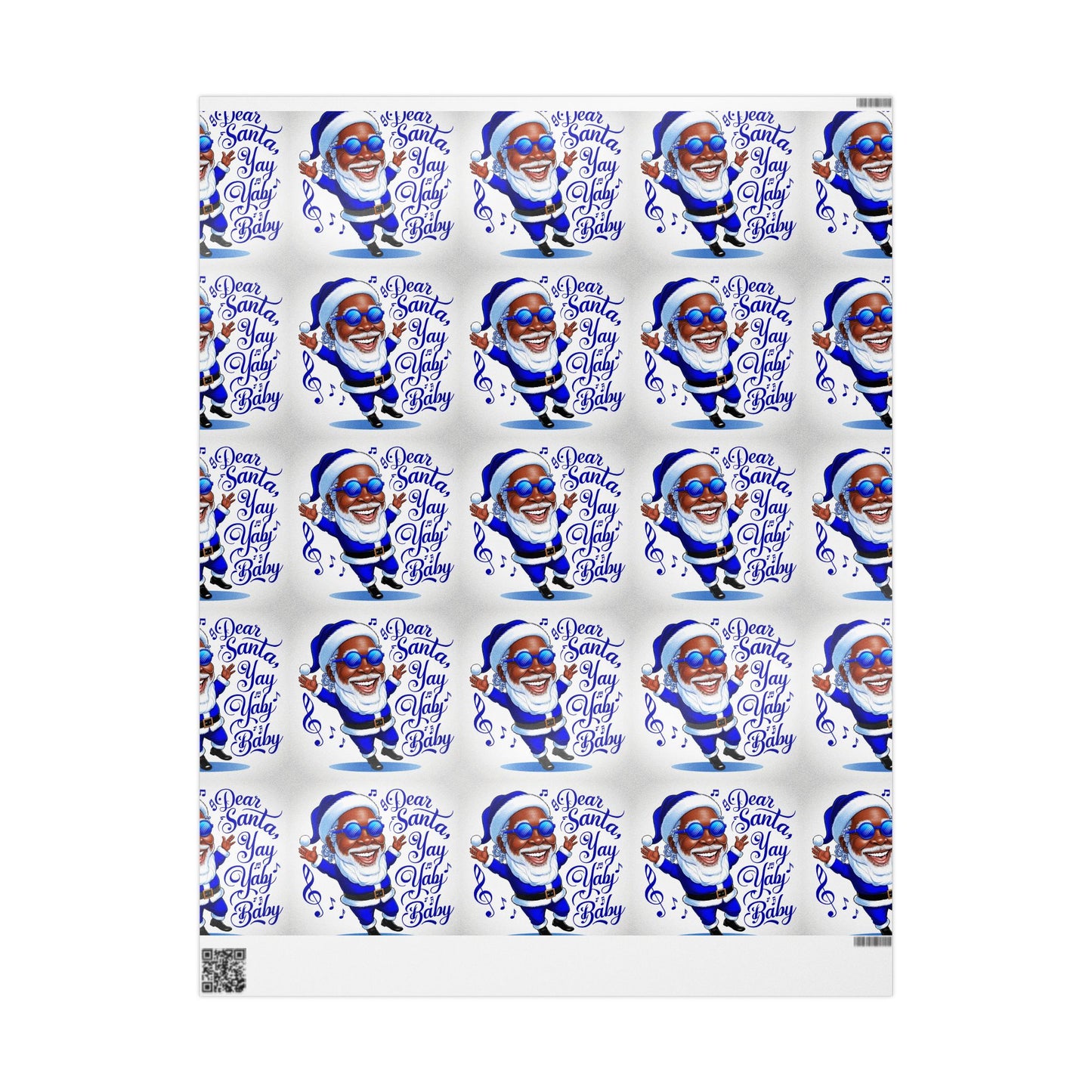 Deck the Halls with Joyful Blues: African American Santa Wrapping Paper