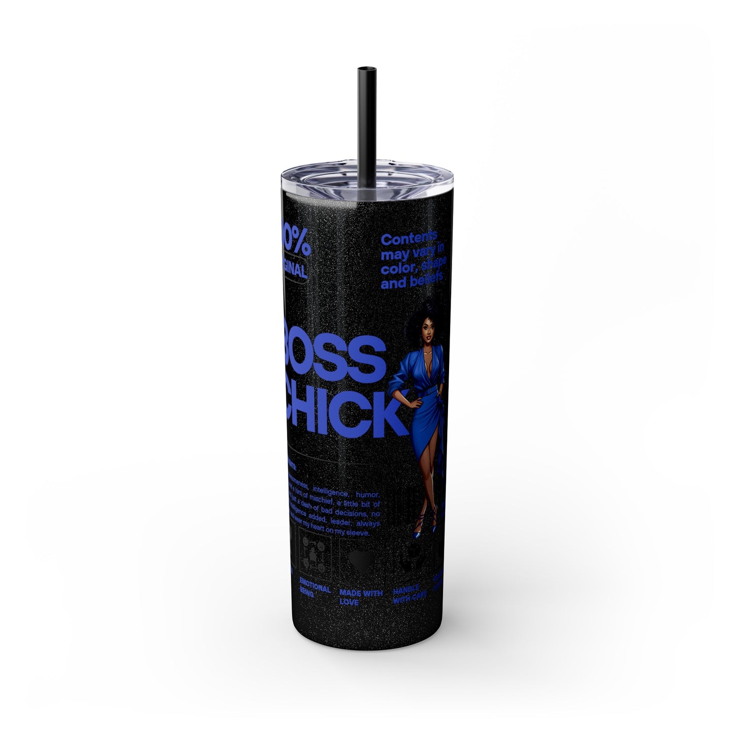 Boss Chick Skinny Tumbler with Straw, 20oz