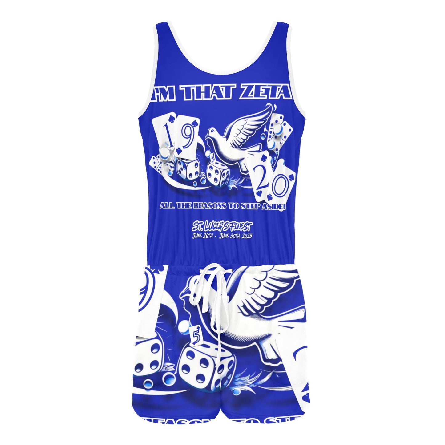 Im that Zeta All Over Print Vest Short Jumpsuit