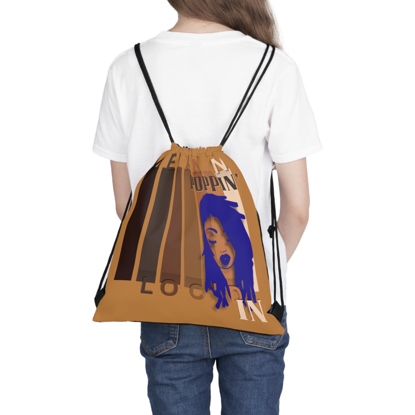 Melanin Poppin Loc'd In Outdoor Drawstring Bag